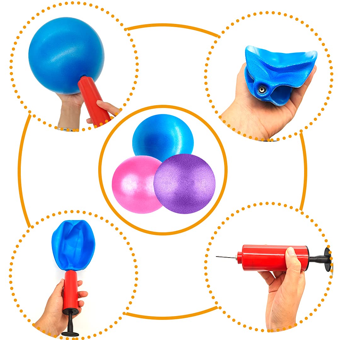 MOMPLUS Exercise Pilates Mini Yoga Balls Barre Small for Home Stability Squishy Training Physical Therapy Improves Balance with Pump(Green, 6 Inch)