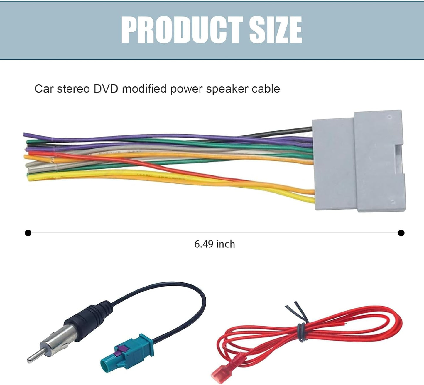 DACIRTY 3 PCS Radio Wire Harness, Standard Stereo DVD Modified Power Speaker Tail Line Connector, Waterproof Plug