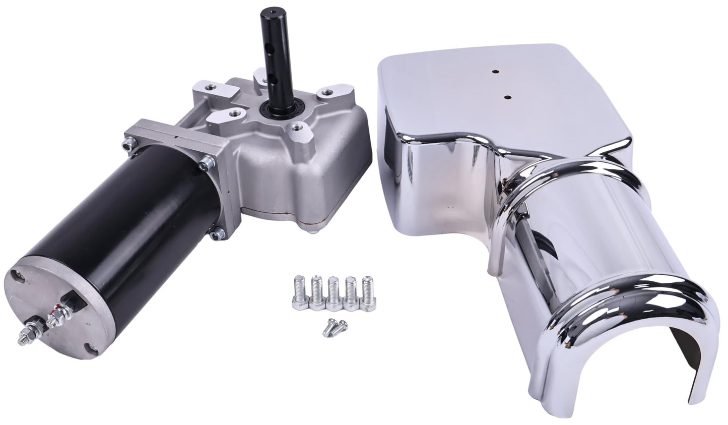 Solarhome 12V 2.0 HP 60 RPM 60:1 1500W Dump Truck Roll Tarp Motor with Chrome Cover