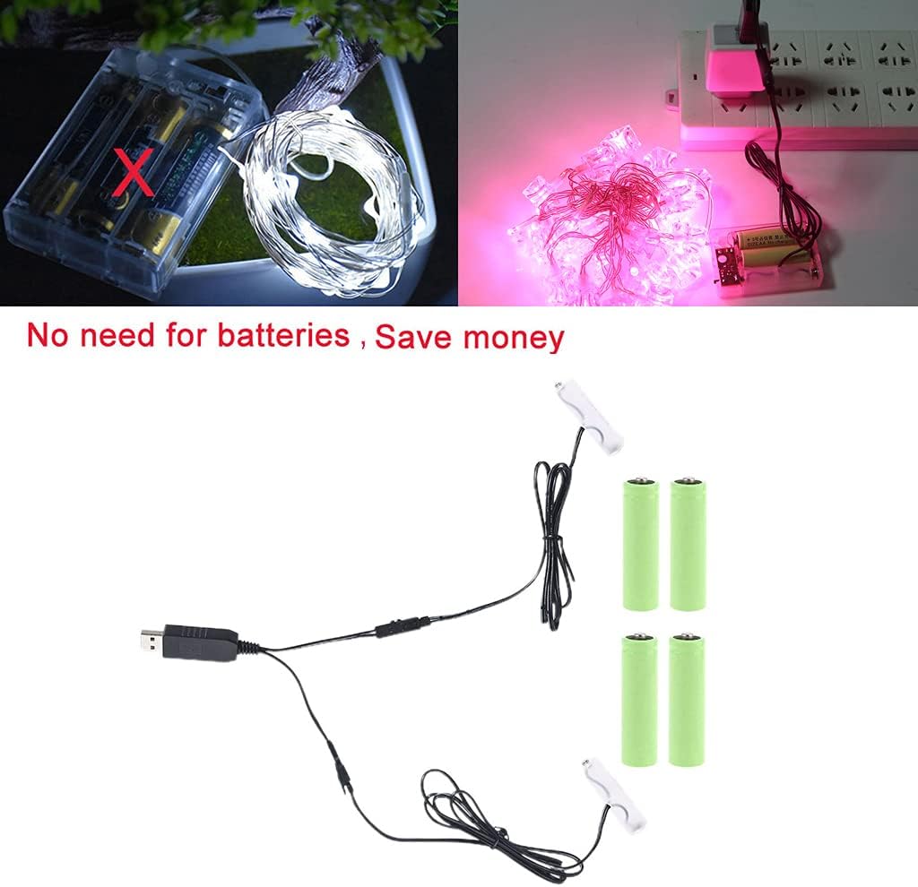 Cherjoury Eliminator,2In1 1-4 Pieces1.5V 3V Battery Aa Battery -Eliminator USB Power Supply Replace Aa Batteries