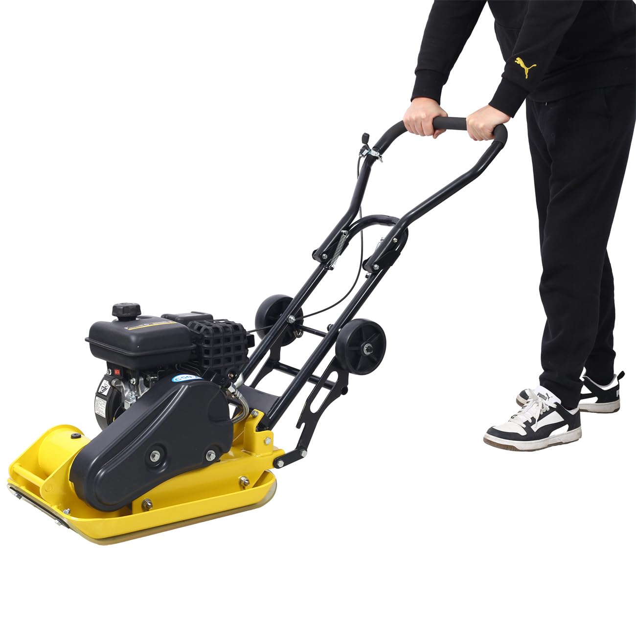 2.5HP Plate Compactor Gas 79.7cc 8200N Force Construction Concrete Tamper Machine Power Paver 19.3 x 12.6" Plate, EPA Compliant