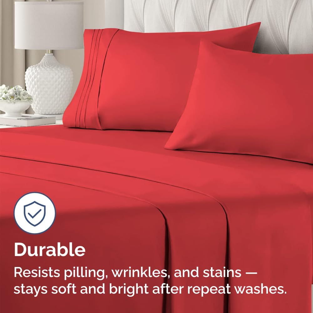 Standard Pillow Cases by [Brand Name] - Ultra-Soft Hotel Quality Covers | Comfy, Wrinkle-Free & Stain Resistant - Set of 2 in Red