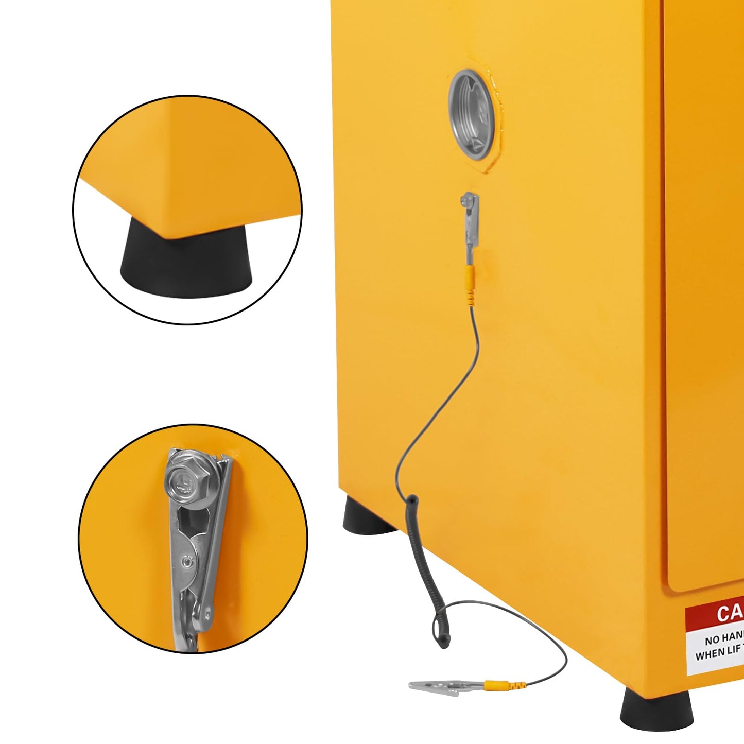 EliteEdge 16 Gallon Flammable Storage Cabinet, Galvanized Steel Hazardous Storage Cabinets with Adjustable Shelf, for Industrial and Home Use