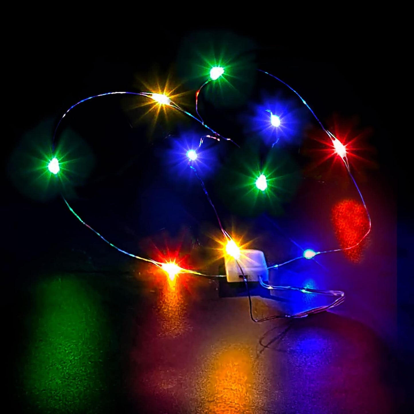 ZPH Fairy Lights - 4-Pack Battery Powered Waterproof String Lights | 3.3ft Silver Wire with 10 LEDs for Weddings & Crafts