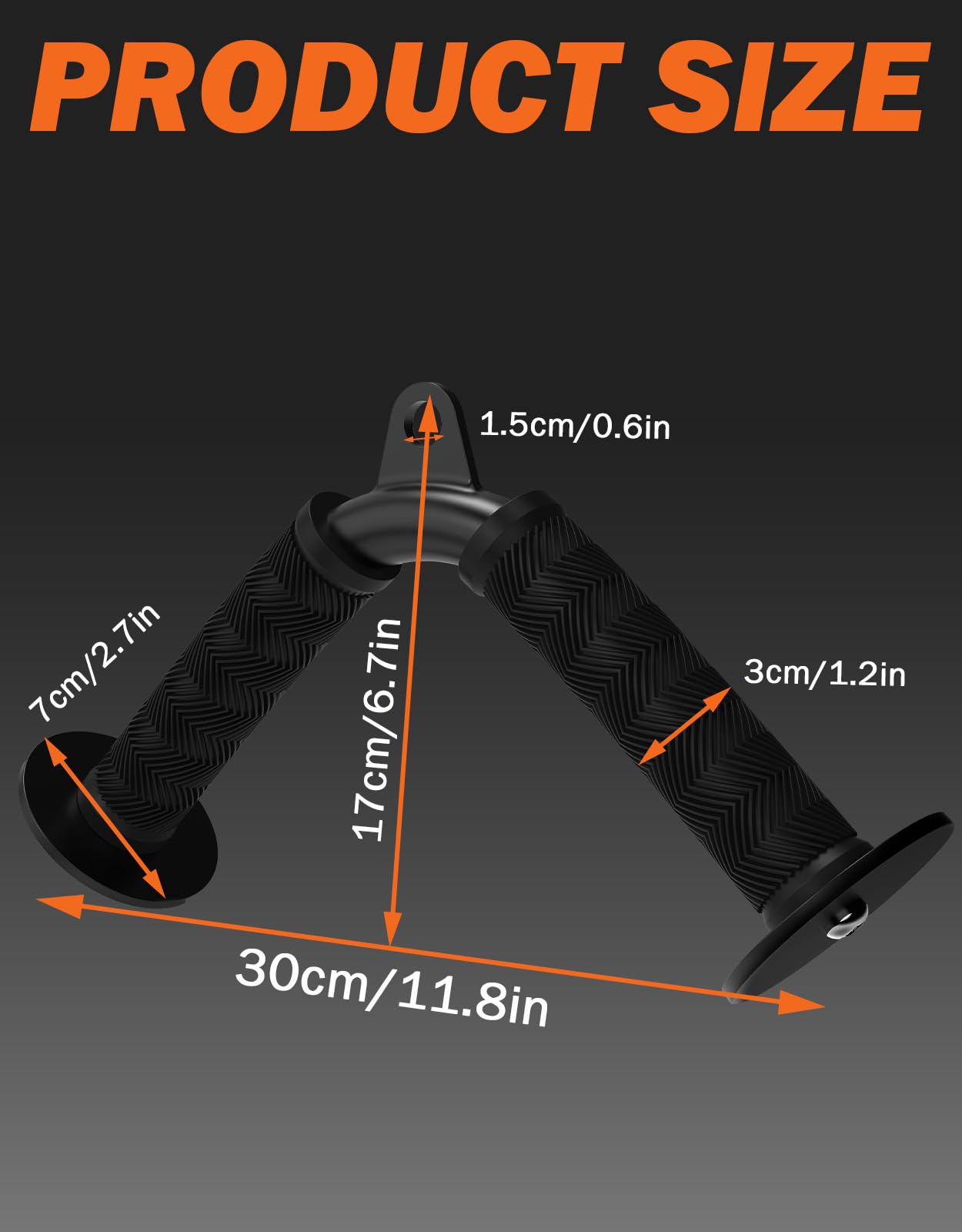 Fitarc Tricep V Bar Cable Attachment, Tricep Pull Down Attachment for Home Gym Equipment, Tricep Bar Cable Attachments for Gym with Non-Slip Rubber Grips, Cable Machine Attachment
