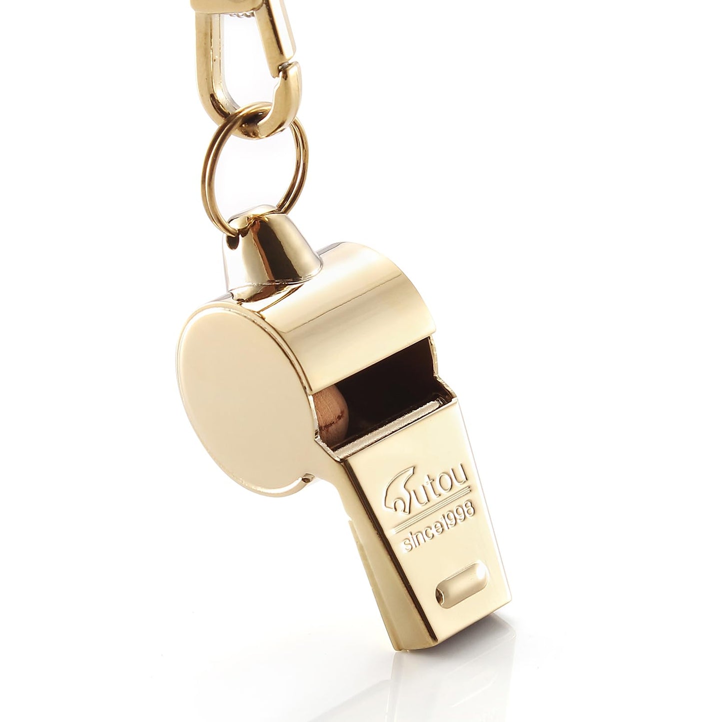 HUTOU Whistle, Brass Coach Sports Whistle with Lanyard, Loud Crisp Sound Whistle Ideal for Coaches, Referees, and Adults