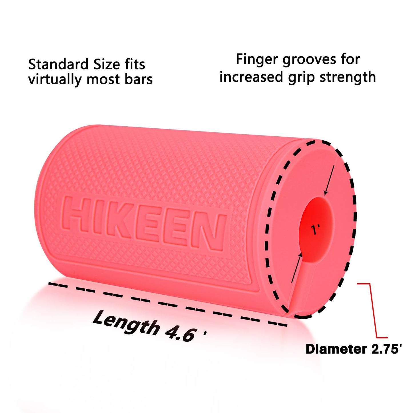 Hikeen Thick Bar Dumbbell Grips,Non Slip Hard Rubber Barbell Grips,Grips for Weight Lifting, Muscle Building-2.75" Outer Diameter