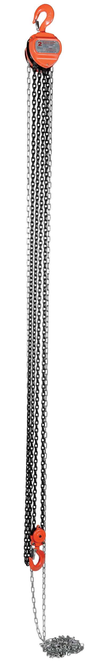 Vestil HCH-4-15 Steel Manual Chain Hoist 15 Ft. Lift 4,000 Lb. Capacity Orange