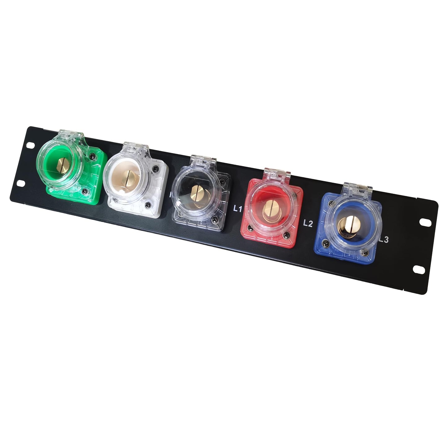 JUNMAN 400A Camlock Input Panel 3 Phase 2U Rack with Sockets Connectors