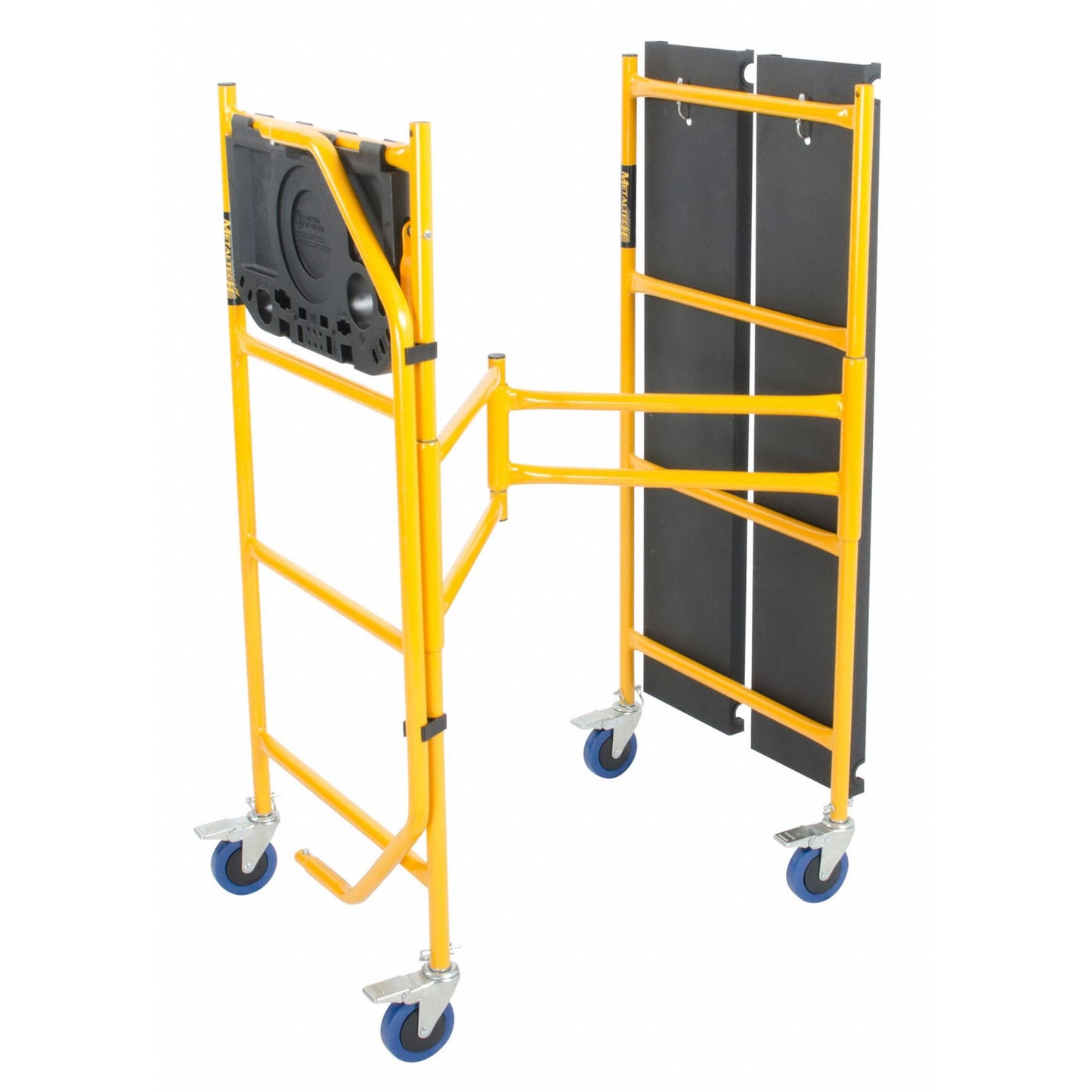MetalTech 4 Ft Scaffolding Platform, Adjustable, Foldable and Rolling Scaffold Platform with 4-Inch Locking Wheels for Construction & DIY Projects