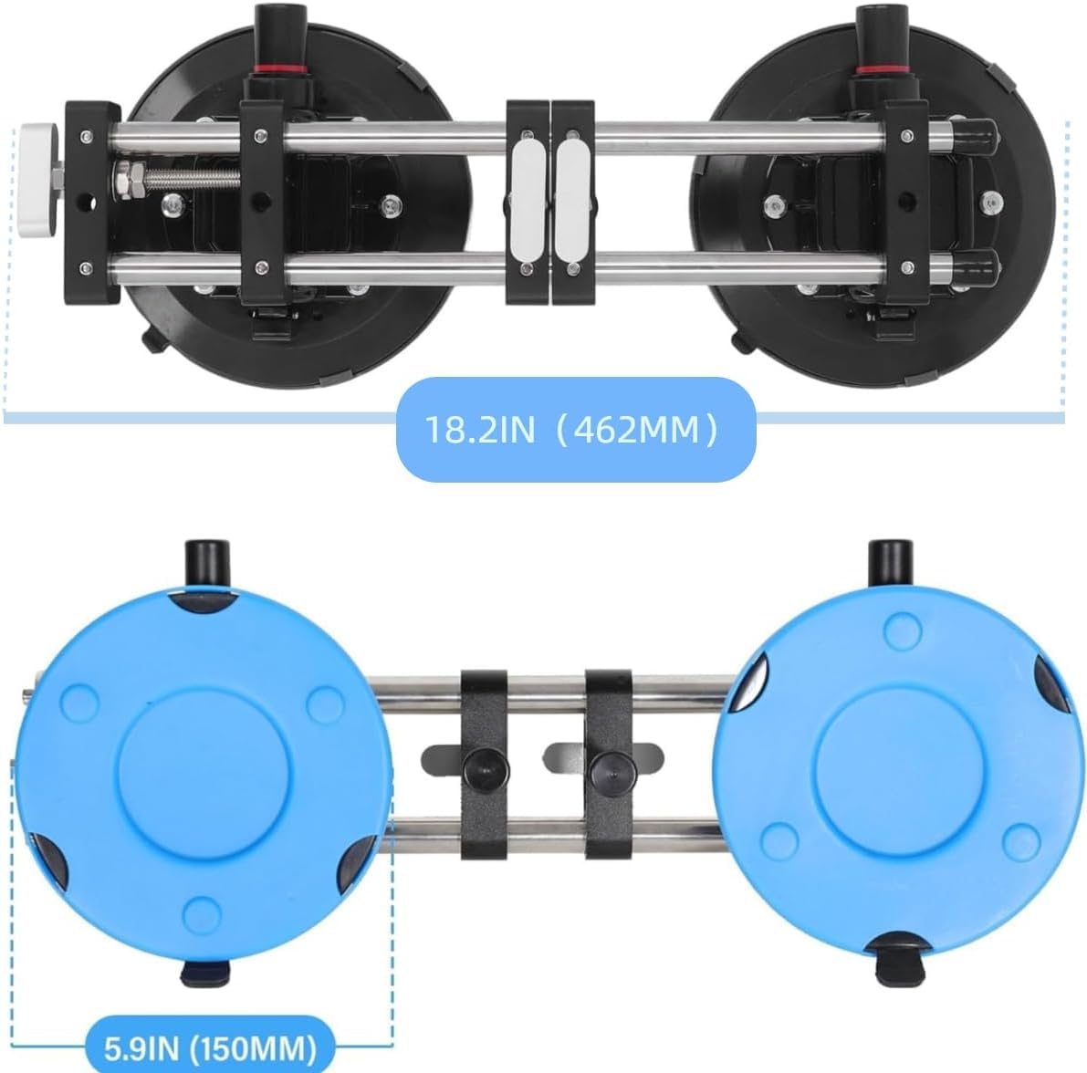 INREPRO 2 Pack Seamless Seam Setter with 6 Inch Vacuum Suction Cups for Seam Joining &cLevelling, Professional Countertop Installation Tool for Granite, Stone, Marble, Slab, Tile Gap Regulator