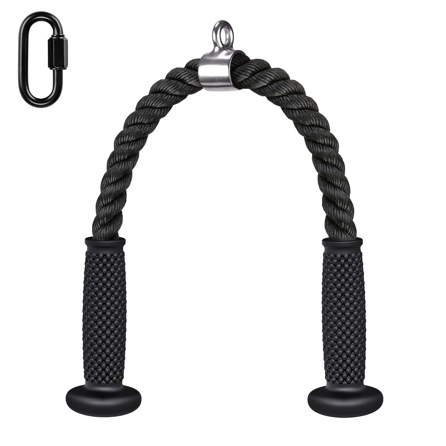 Kipika Tricep Rope 28 Inch, Rope Pull Down Attachment for Cable Machine, Heavy Duty Nylon Rope with Comfortable Soft Handle