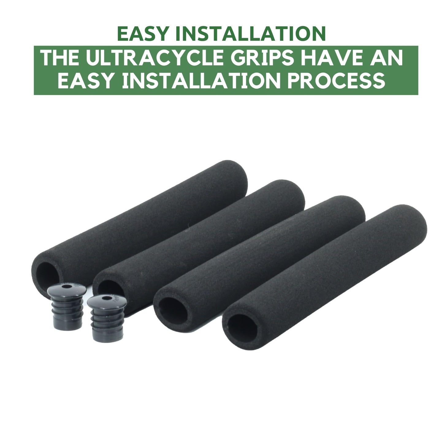 Ultracycle's Cruiser & Road Foam Grips - Soft and Cushy Design, High-Density Foam Rubber, 4-Piece Kit, 8.5 Inches - Ultimate Comfort and Control for Your Bike's Handlebars