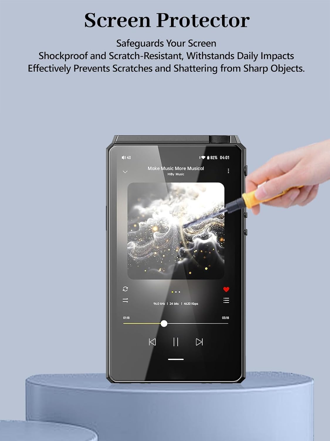 Arxonis 3-Pack R6III 2025 MP3 6H Screen Protector for HiBy Player, Hardness Tempered Glass