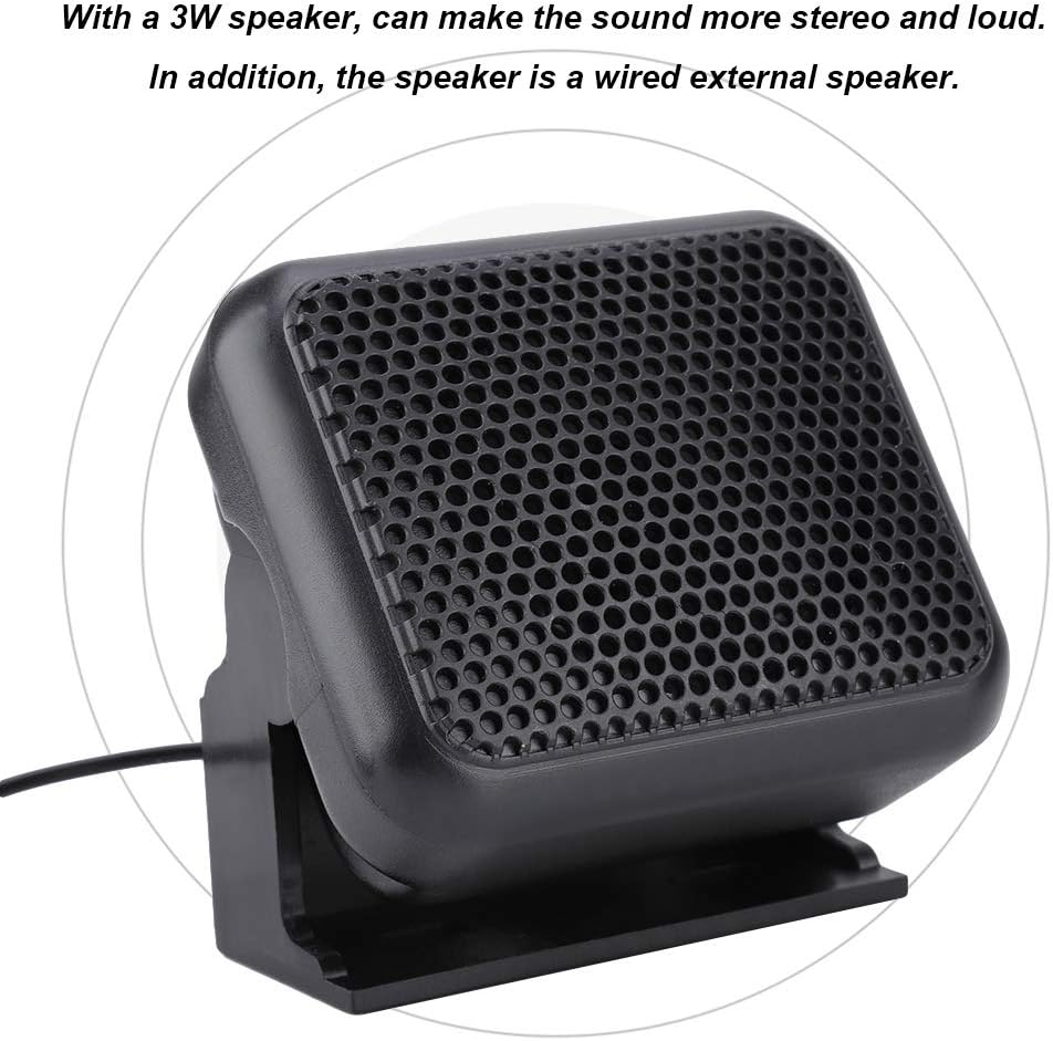 LenTLy NSP100 3W 3.5mm 4m MP3 External Speaker, Wired Speaker with Cable, Black, Portable, Stereo Sound, Compatible