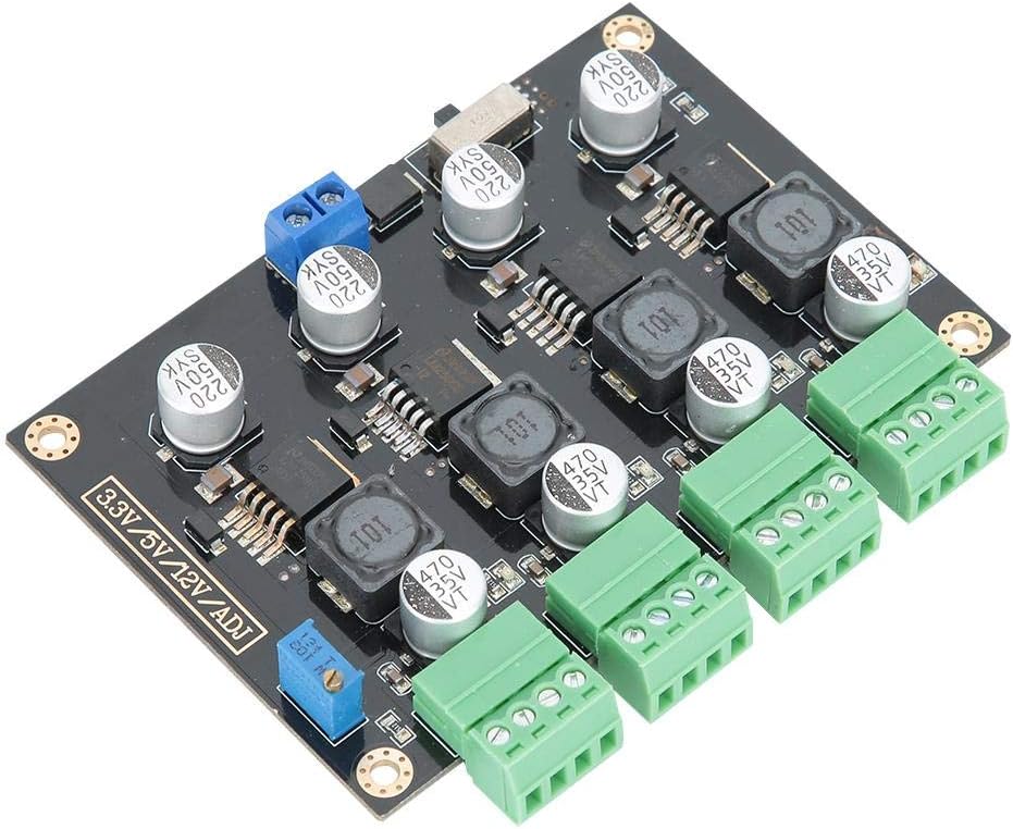 ASHATA 3.3V/5V/12V/ADJ Converter,LM2596 4-Way Multi-Channel Switching Power Supply Module with Adjustable Voltage