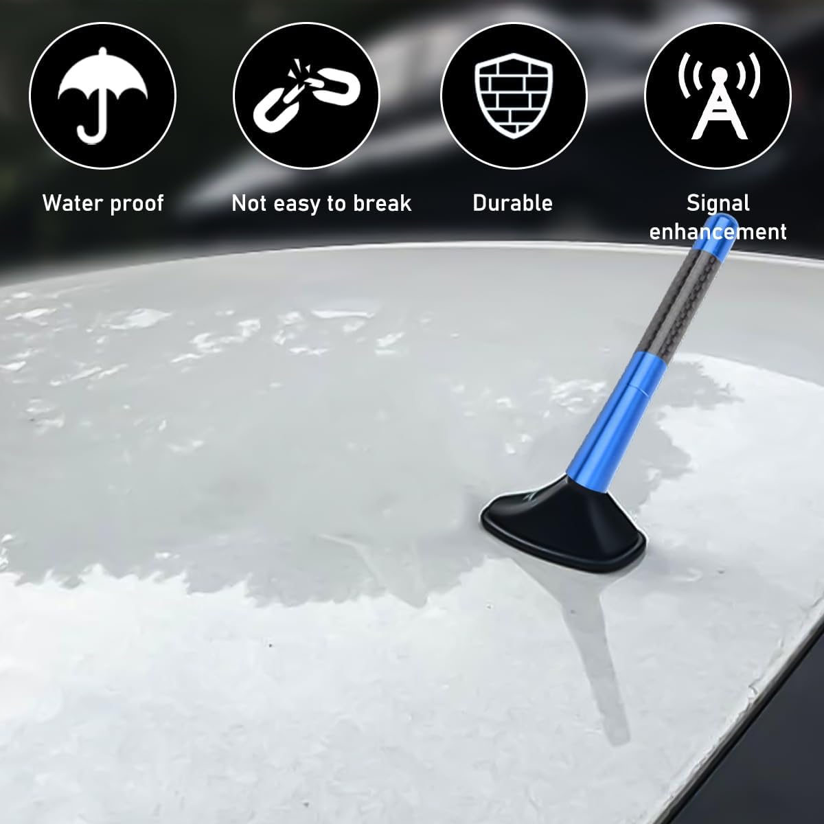 Yourkar 4.72 Inch Car Short Antenna, Aluminum Auto Roof Mount Short Antenna, Radio Antenna Mast Replacement with Screws
