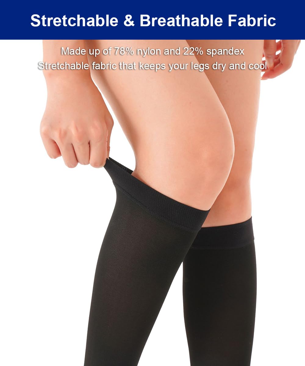 SUJAYU Leg Compression Sleeve Calf Compression Sleeve Women Men, 1 Pair Footless Compression Socks Women Shin Compression Sleeve (Black, 3XL)