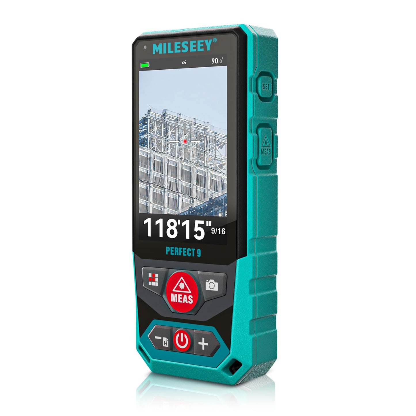 MILESEEY Outdoor Laser Measuring Tool, 985ft Professional Laser Distance Meter for Construction, 4X HD Zoom & 3" Backlit Display, Point-to-Point Technology for Large Outdoor Projects