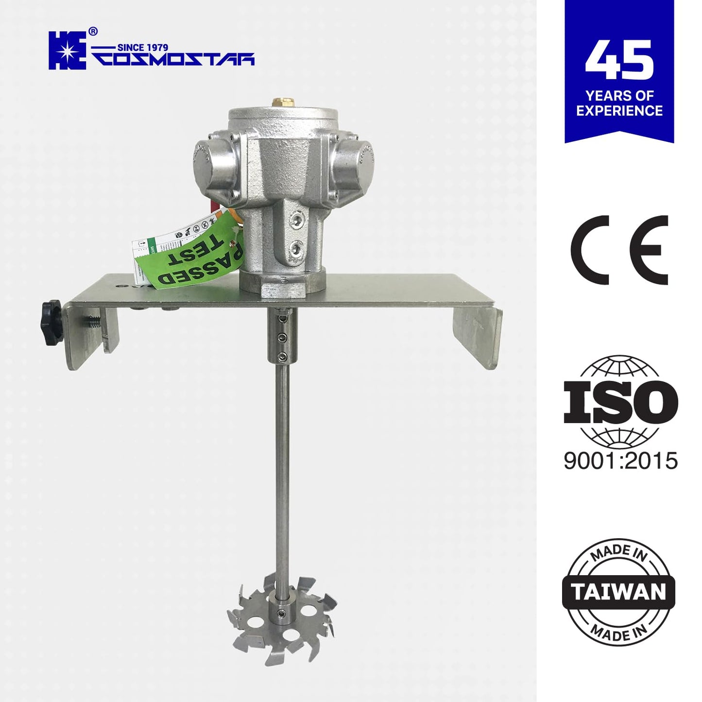 COSMOSTAR 1/8HP 5 Gallon Pneumatic Agitator Pail Drum Bucket Paint Mixer| Pneumatic Bracket Mixer, Paint Stirring Machine Bracket Air Agitator Paint Mix Tool, Tank Barrel Air Mixer