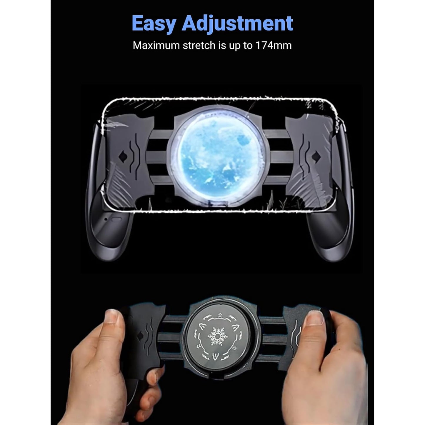 ciciglow Phone Game Grip, Semiconductor, Adjustable Mobile Controller Handle Holder with Colorful Light Effect, Fan