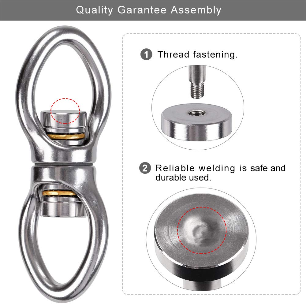 Dolibest Swing Swivel with 2 Bearing,Safest Rotational Device Hanging Accessory for Aerial Silks Dance, Web Tree Swing, Yoga Sets Hanging Hammock 800LB Capacity