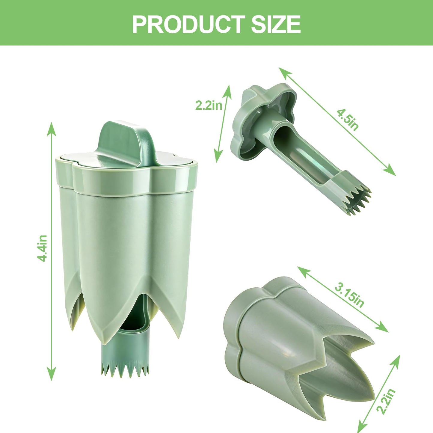Pepper Corer,Chili Seed Remover Tool,Durable ABS Kitchen Gadget for Bell & Chili Peppers, 2-in-1 Design, Easy Twist Use, Ideal for Home Cooking, Camping(Green)