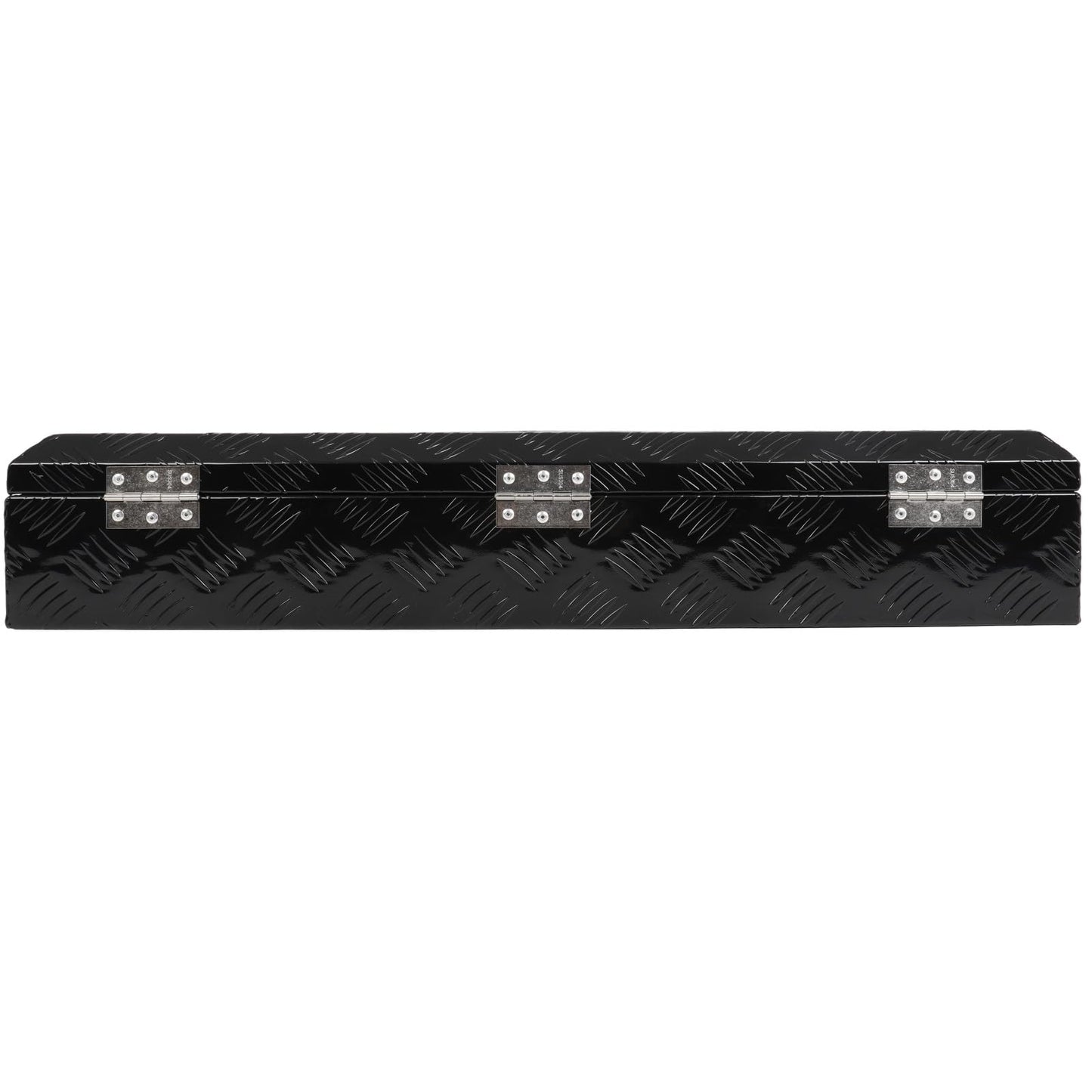 SCITOO 34" Aluminum Diamond Plate Truck Bed Tool Box,Heavy Duty Crossover Storage for Most Full Size Pickups,Lockable Weatherproof Chest,Fits 35 Inch Truck Beds,Easy Access to Load and Unload