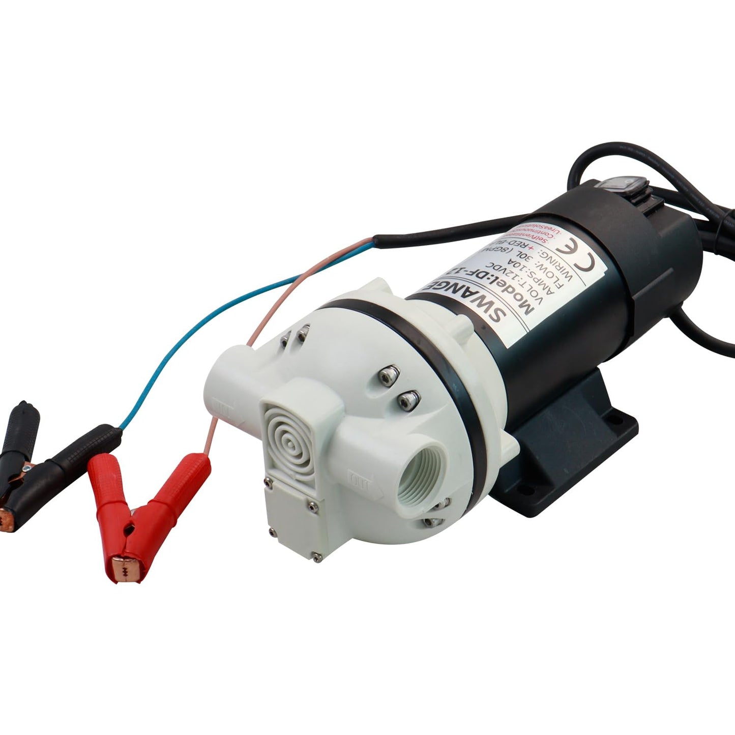 SWANGET DC12V DEF Transfer Pump for Diesel Exhaust Fluid (DEF) Drum Compatible Power Cord Diaphragm Irrigation Self priming Electric water pump 10.6 GPM 23PSI, 14.3lb, Lift 11m, Power 350W