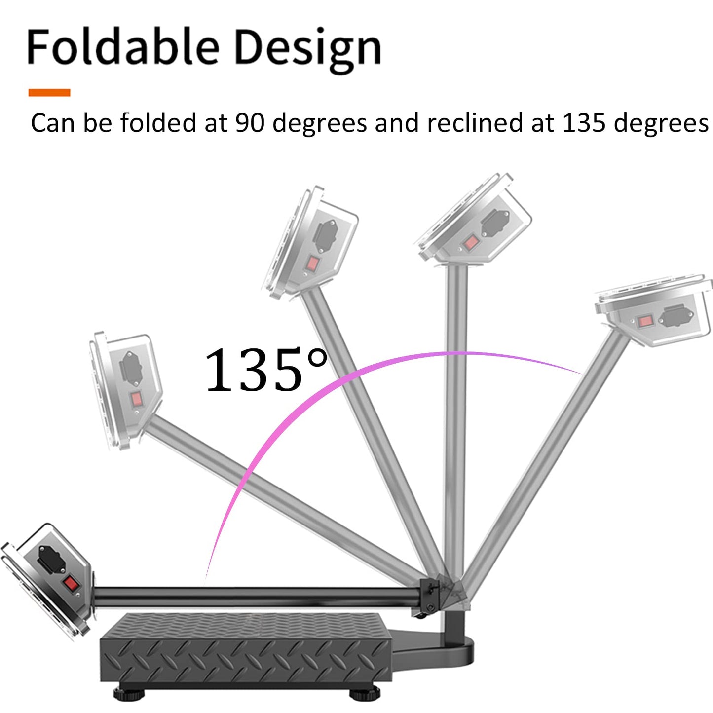 CXWAWSZ 660lb Industrial Floor Platform Scale with 90°-135° Rotate Double Sided Display Weight Computing Digital Scale Platform Scale LB/KG for Luggage Shipping Package Computing