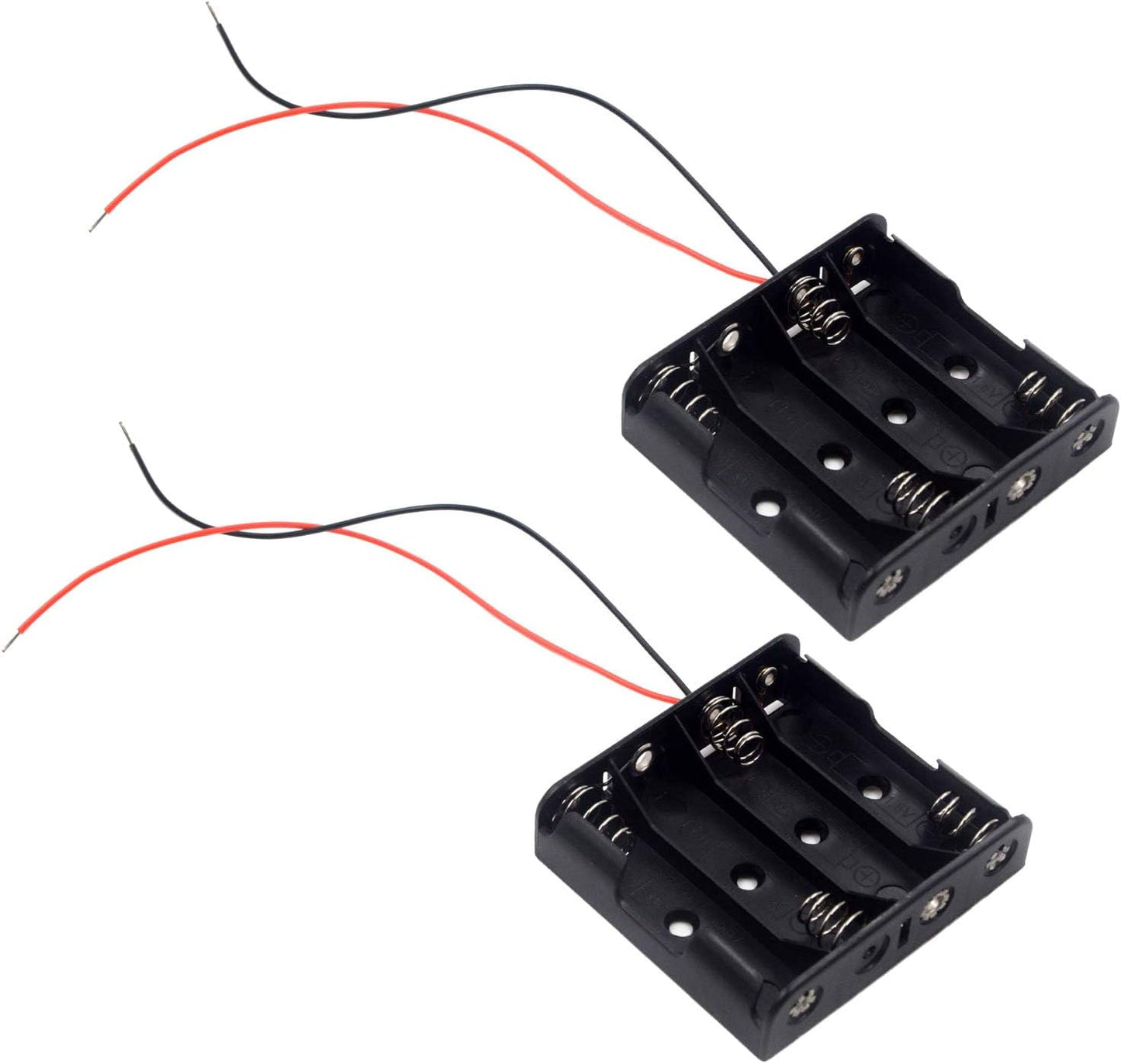 LampVPath (Pack 2 4 4 of AA Battery Holder with Leads, AA Battery Holder with Wires