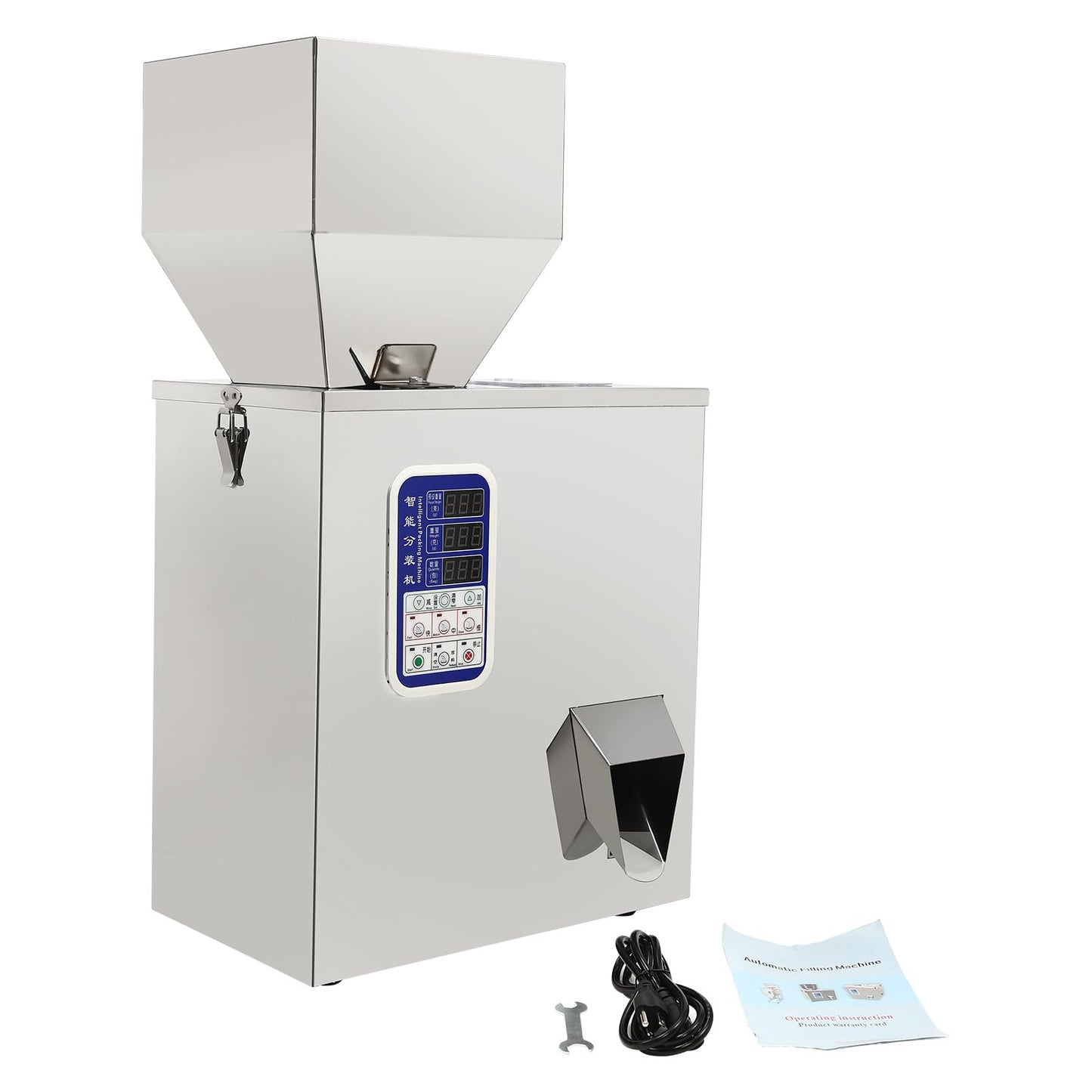 ONEUPING Automatic Particle Filling Machine 1-200g Adjustable Powder Weighing Filler Particle Dispenser, 180W Granule Filling Machine with 3 Speeds for Flour, Grain, Herb, Seed, Coffee Bean, Glitter