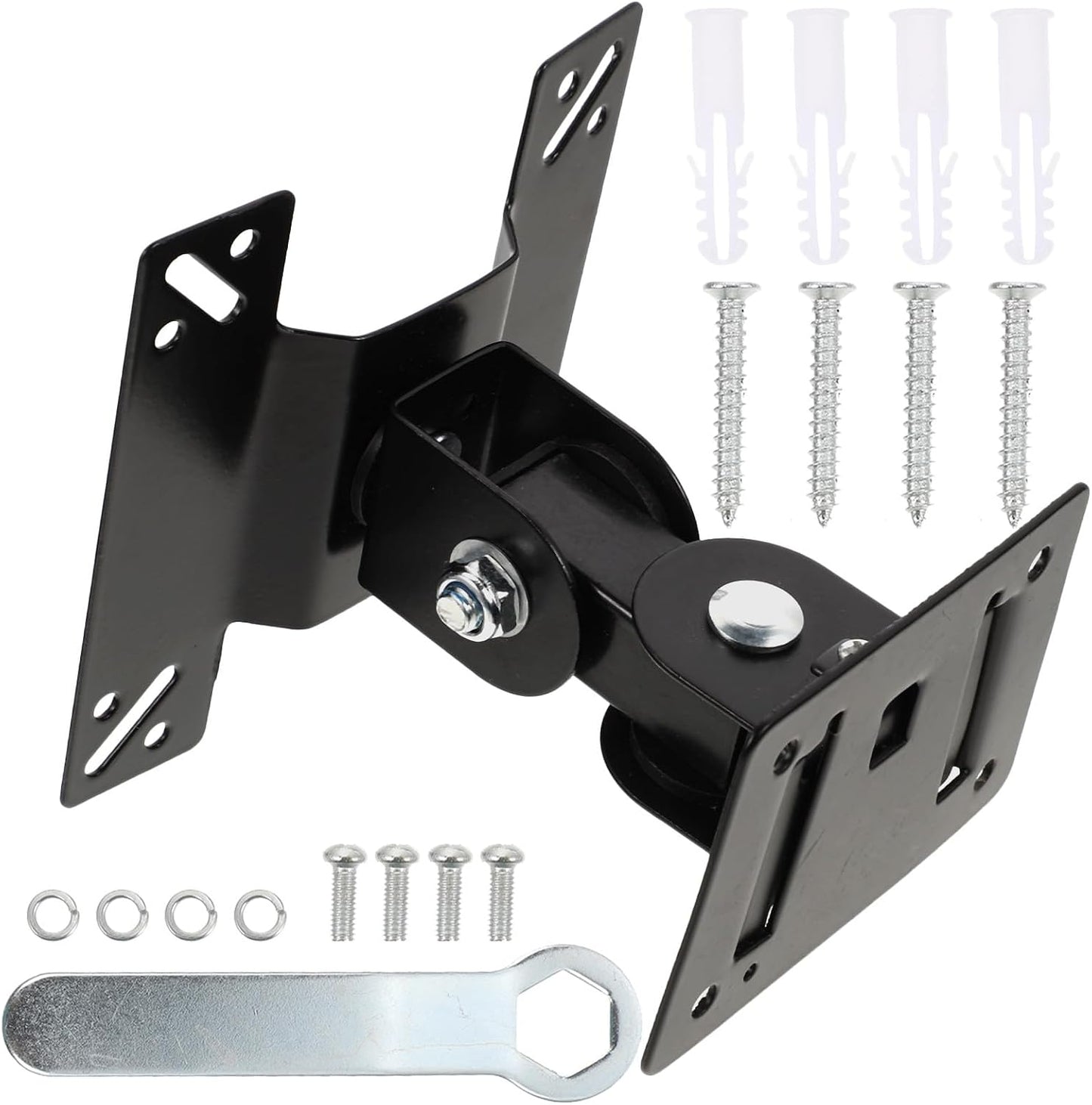 Uonlytech 14-27 Inch 360 Rotatable Wall Tv Mount Bracket Metal Pivot Monitor Holder Swivel LCD LED Screen Stand