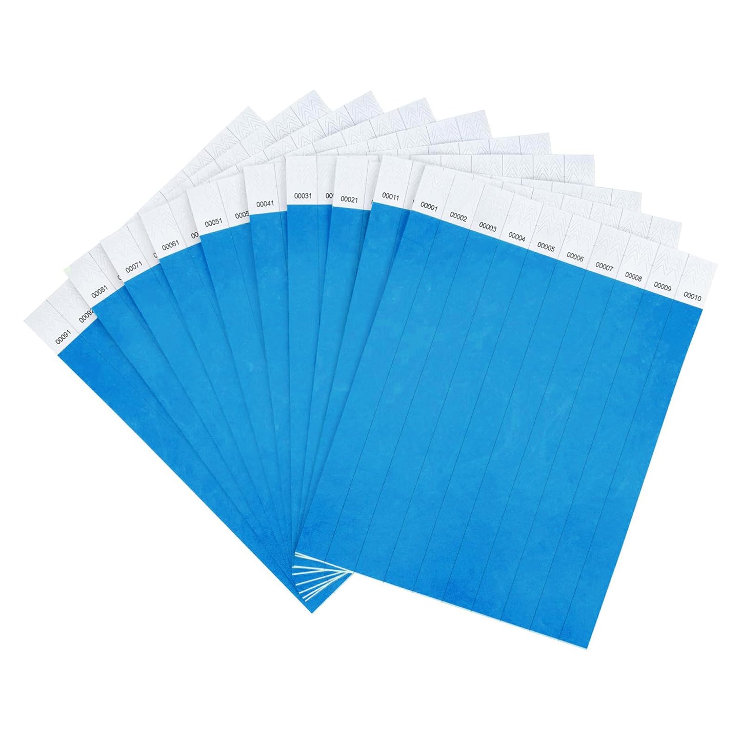 DGBDPACK 500 Pcs Neon Wristbands, 1-500 Consecutive Numbers Waterproof Tearproof Wrist Straps Admission Bracelets Tickets (Neon Blue)