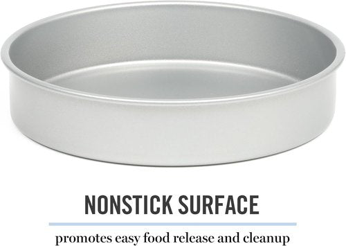 Martha Stewart Gallen 8-Inch Round Nonstick Cake Pan - Durable Carbon Steel Bakeware for Desserts