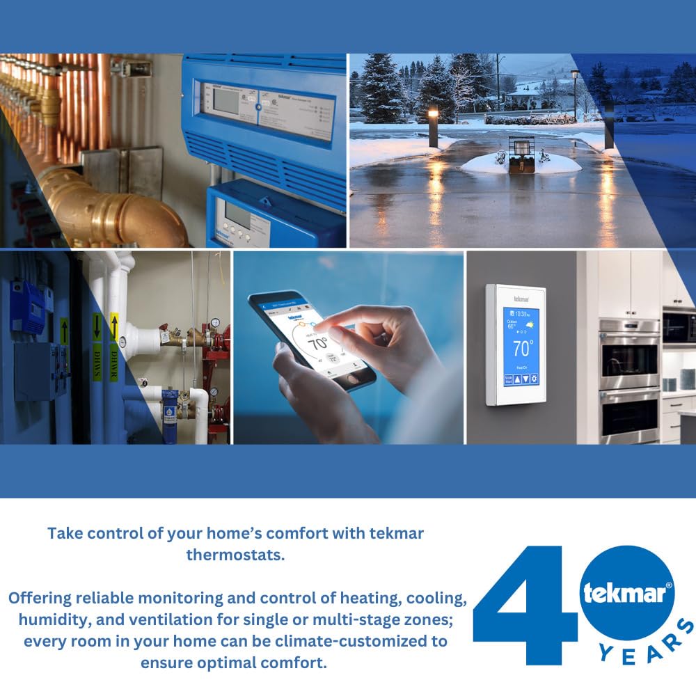 tekmar Wireless Outdoor Sensor 087 | Measure the Outdoor Temperature Without Any Exterior Wiring, No Outside Wiring Required | Easy Installation, Better Management of Heating and Cooling