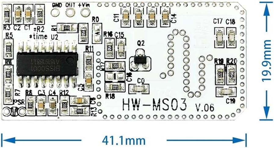 Rakstore 2pcs HW-MS03 2.4GHz 5.8GHz High Performance Motion Sensor Module Radar Motion Sensor to Microwave Radar Sensor