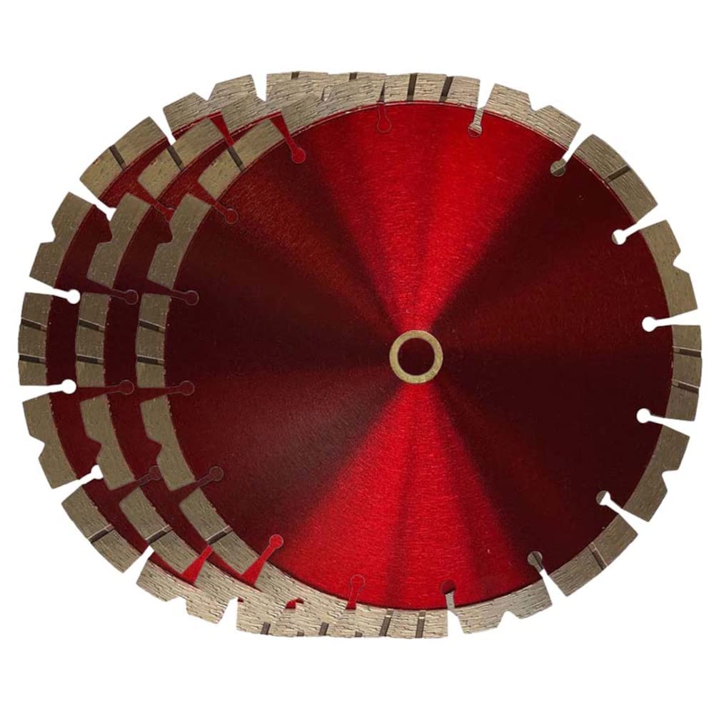 9" Premium General Purpose Diamond Saw Blades for Concrete and Brick, 1/8" Segment Width, 15mm Segment Height, 2-1/4" Cutting Depth, 7/8"-5/8" Arbor, 3-Pack