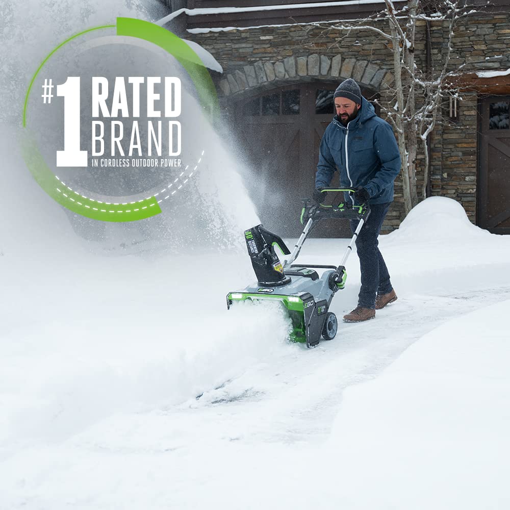 EGO POWER+ 21" Electric Snow Blower, Cordless Steel Auger, Includes (2) 56V 5.0Ah Batteries and Dual Port Charger - SNT2112
