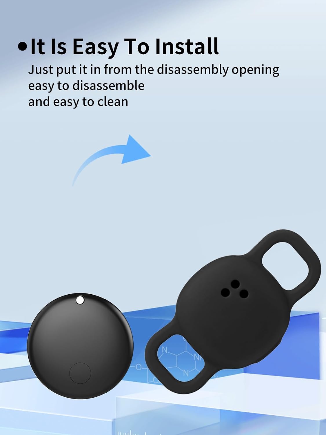 UYRUREL Weight-Bearing.Black(2 Pack). Case for Telylou Air Tag Bluetooth Tracker - Silicone Wear-Resistant