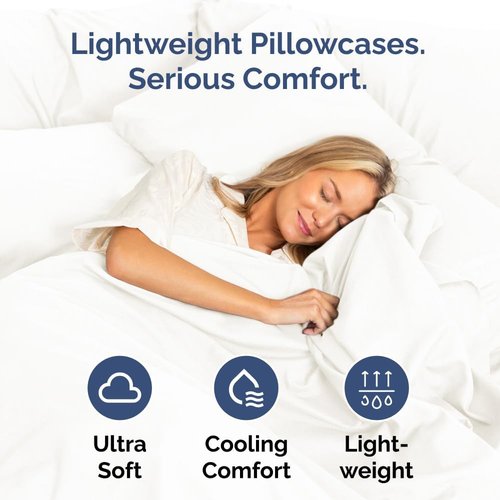King Standard Pillow Cases - Soft Hotel Quality Covers, Fade & Wrinkle Resistant - 2 Piece Set in Antique White