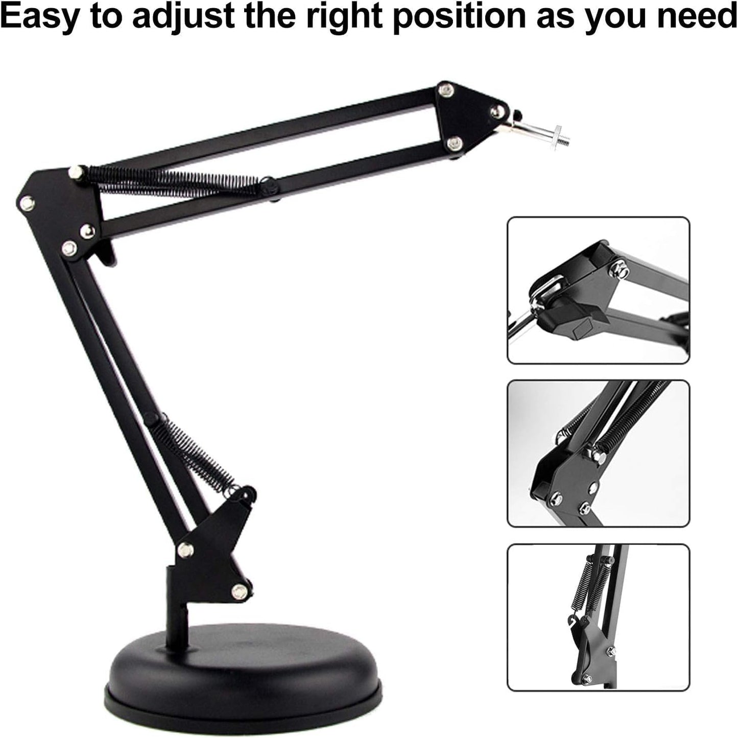 Spedal 1/4" MF920Pro, Desktop Webcam Stand with Weighted Round Base, Adjustable Scissor Arm Camera Mount with Phone