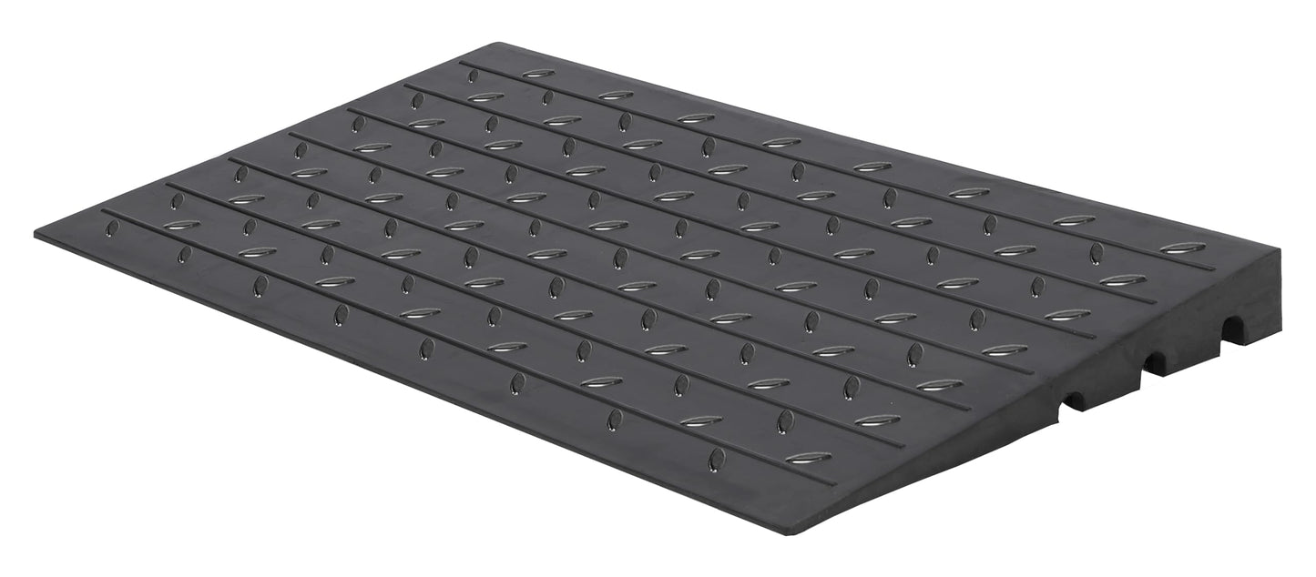 Towallmark Rubber Threshold Ramp, 3'' Rise Portable Wheelchair Ramp for Home Steps, 2500LBS Capacity Curb Ramp Handicap Ramps for Wheelchairs Driveway Mobility Scooters with 3 Channels Cord Cover