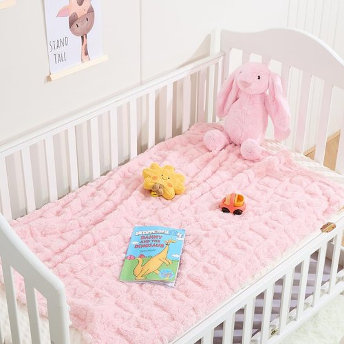 Belle Bow Baby Blanket - Ultra Soft Fleece Bow Blanket for Baby Girls & Small Pets | 30x40, Light Pink