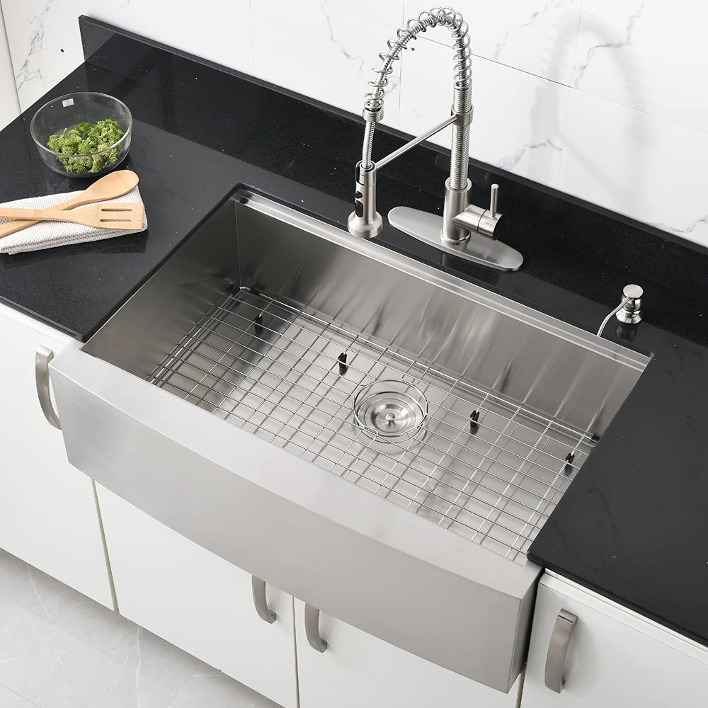 30 Inch Stainless Steel Farmhouse Sink Workstation-Bokaiya 30x20 Apron Front Farm Sink Stainless Steel Workstation 16 Gauge Single Bowl Farmhouse Kitchen Sinks with Cutting Board
