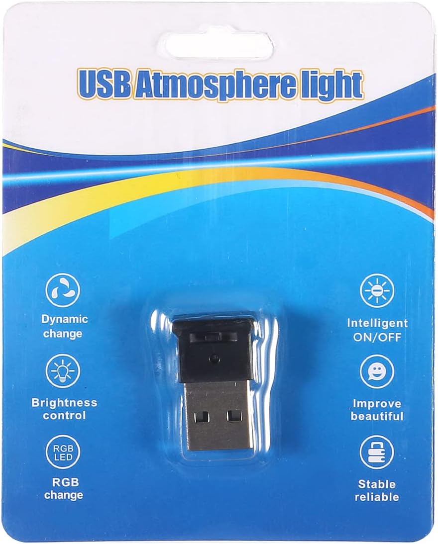 AITIAO 2 Light,8 5V Pcs Mini USB LED Color Adjustable and Brightness Night Light,RGB Car LED Interior Lighting DC Smart