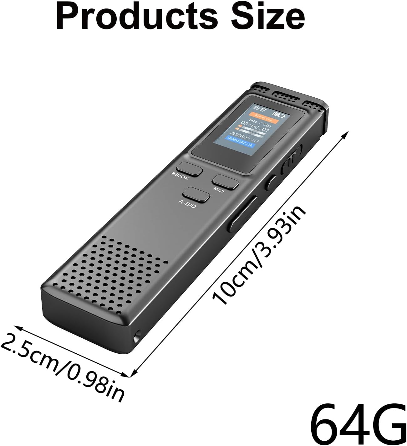 Haoyull 8/32/64GB MP3 Portable Digital Voice Recorders with Noise Reduction, USB Charging, Playback for Lectures