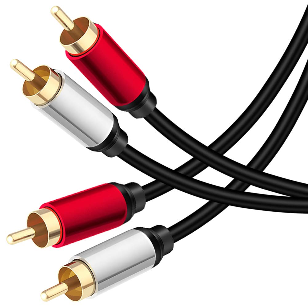 Yeung Qee 2RCA 2RCA 20 (20ft/6m) Male to Male Stereo Audio Cable ft,Dual Shielded Gold-Plated RCA Stereo Cable,Suitable