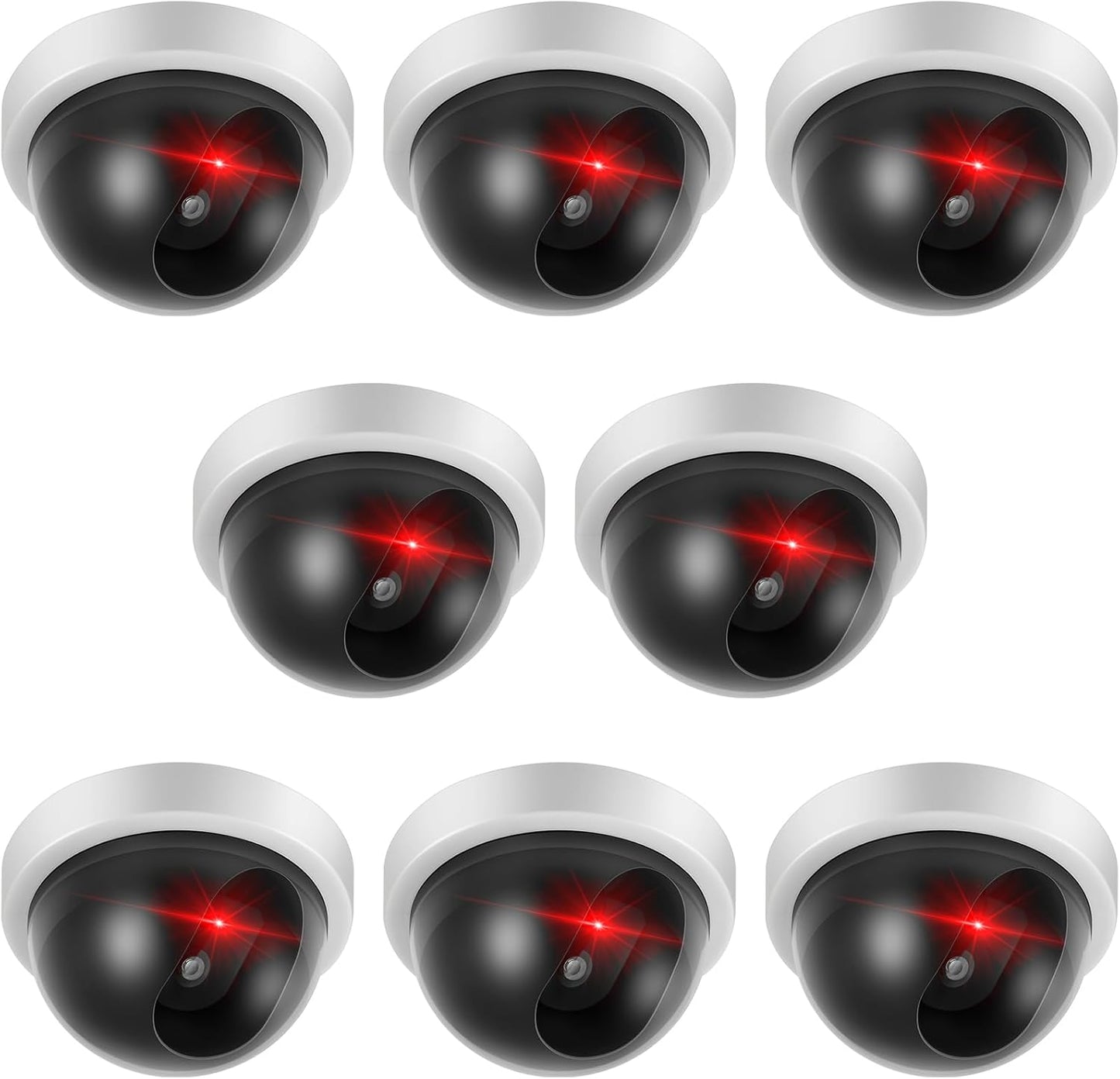 Kanayu 4 Pack Dummy Dummy Fake Camera CCTV Dome Fake Security with Flashing Red LED Light Wireless Surveillance CCTV