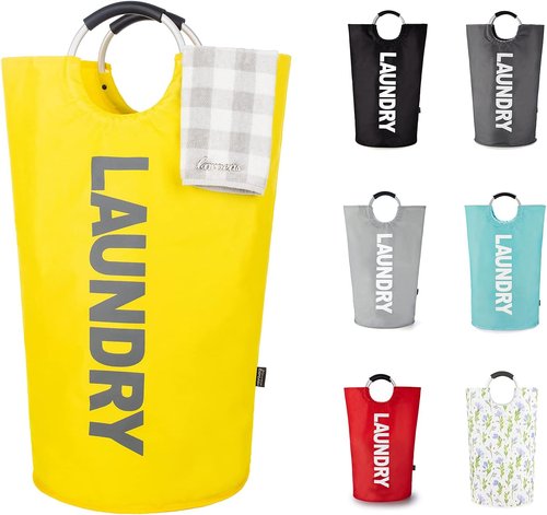 Caroeas 95L Pro Large Laundry Basket - Waterproof Hamper with Padded Handles | Collapsible Design in Yellow